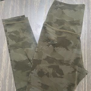 Camo green leggings, not see through
